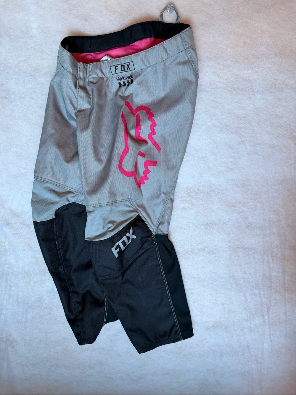 Fox Kids Grey and Black Riding Pants with Pink Logo